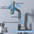 Baterie baie/bucatarie cu display temperatura, curgere tip cascada, jet sau spray, dus extractibil