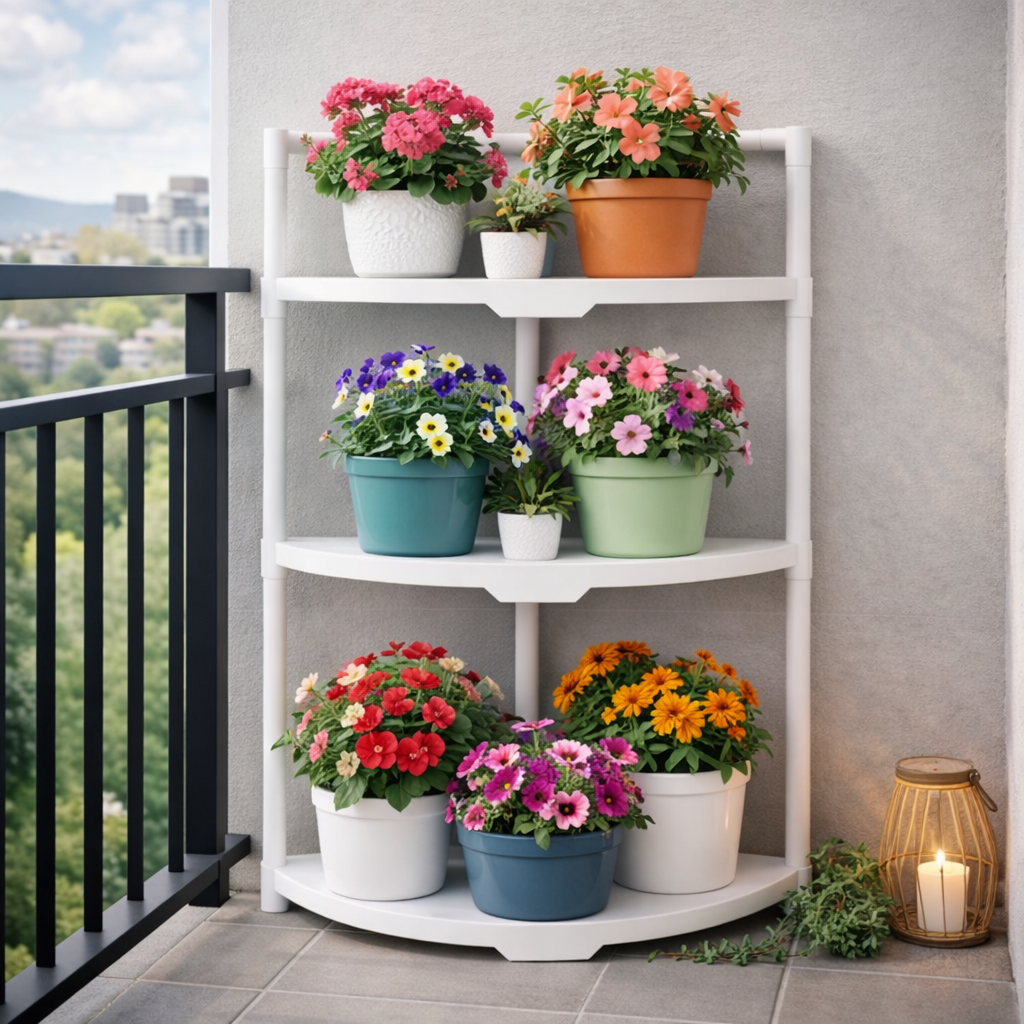 Raft simplu cu 3 straturi pentru colt 42 x 30 x 58cm