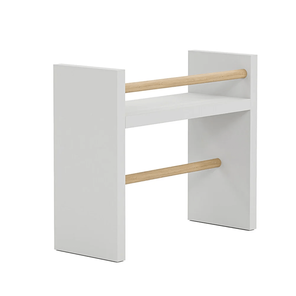 Raft lemn bucatarie 2 in 1 cu suport prosop hartie, organizator condimente, 30x13.5x29 cm