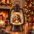 Decorațiune de Crăciun Premium tip Felinar cu Nașterea Domnului, Iluminare și Efect de Ninsoare – 10,3 × 8 × 16,6 cm