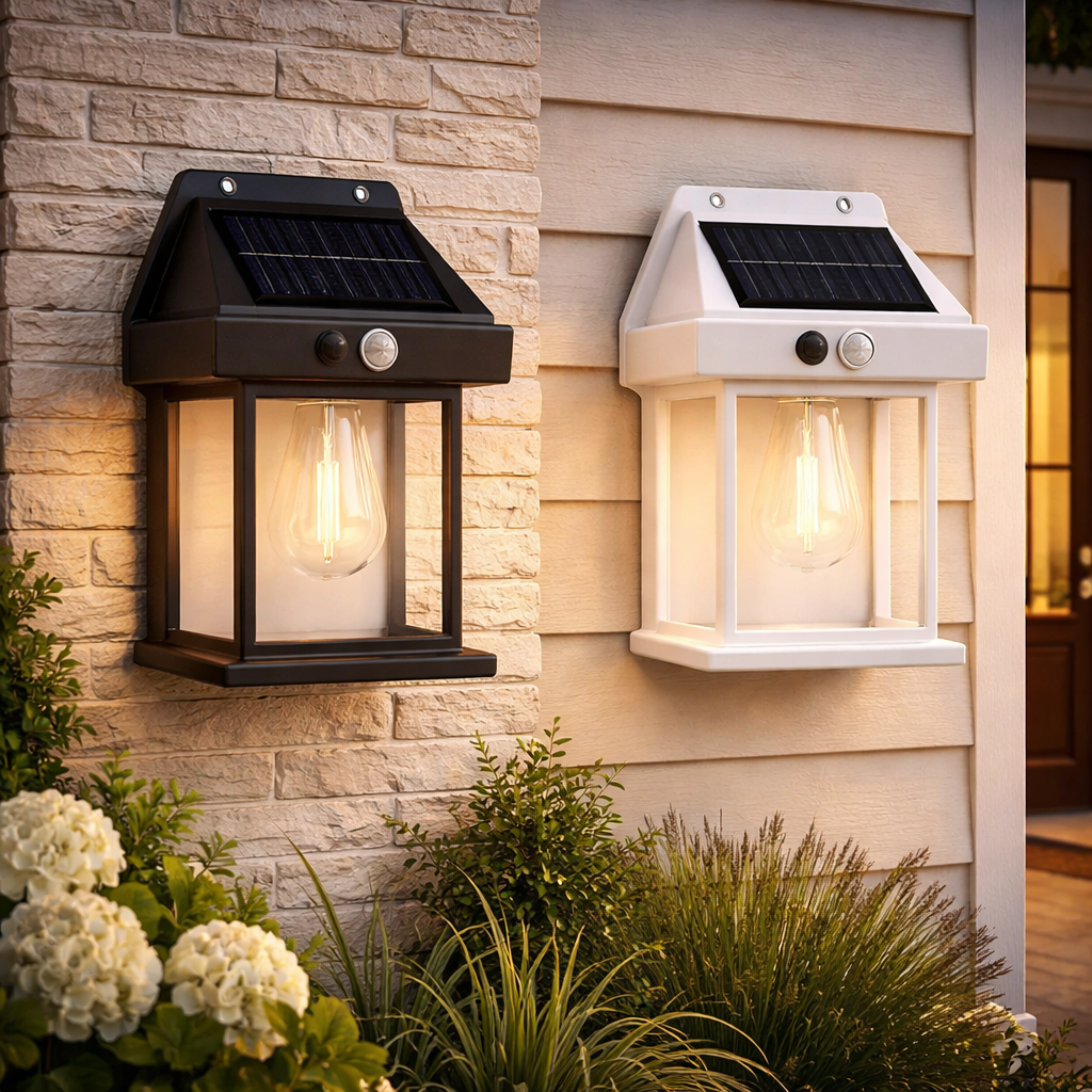 Lampa solara bec de perete LED cu senzor de miscare