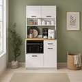Dulap multifunctional cu 4 usi si sertar, pentru bucatarie, camara sau colt de cafea, 90 x 40 x 183,4 cm