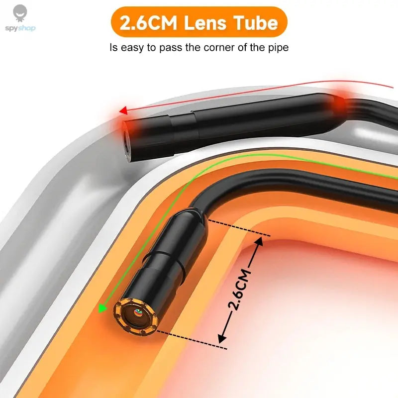 Endoscop multifunctional 1080P, eran 2 inch, camera HD cu cablu rigid impermeabil de 5m