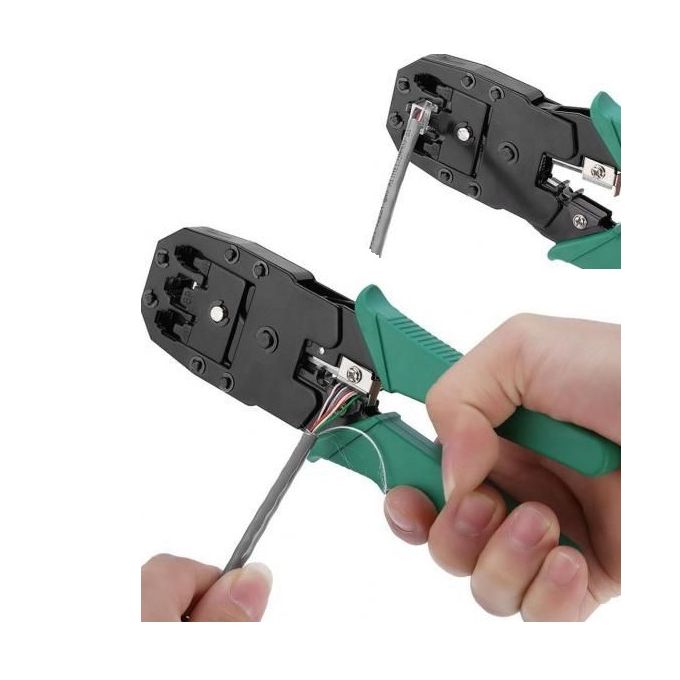 Cleste profesional pentru sertizat mufe RJ45, RJ12, RJ11 – 195 mm