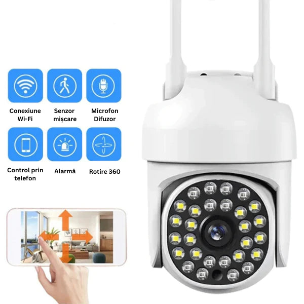 Camera de supraveghere, WIFI, IP66, HD WIRELESS, 2 MP, 1920 X 1080 Pixeli, card 32Gb inclus