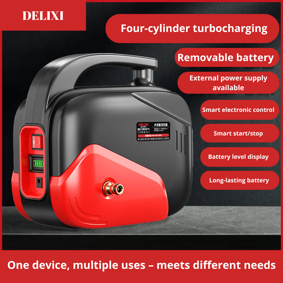 Aparat de spalat portabil – baterie litiu detasabila, turbo 4 cilindri, display, Delixi