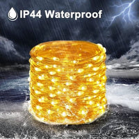 Ghirlanda Luminoasa Solara din Cupru 30M, cu 300 MiniLED-uri, 8 Programe, telecomanda - imagine 4