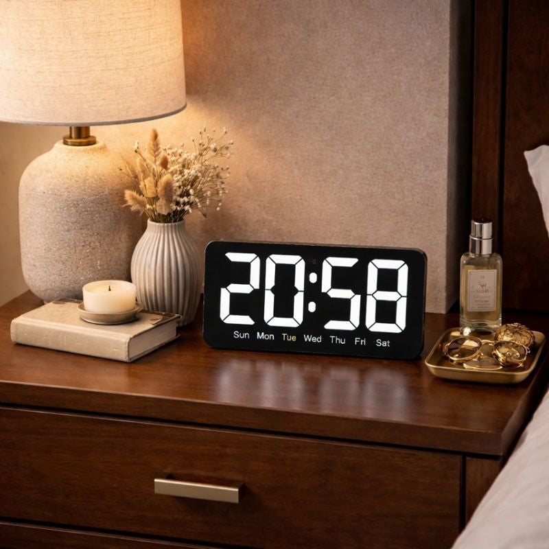 Ceas digital LED cu afisaj mare, 26x13 cm