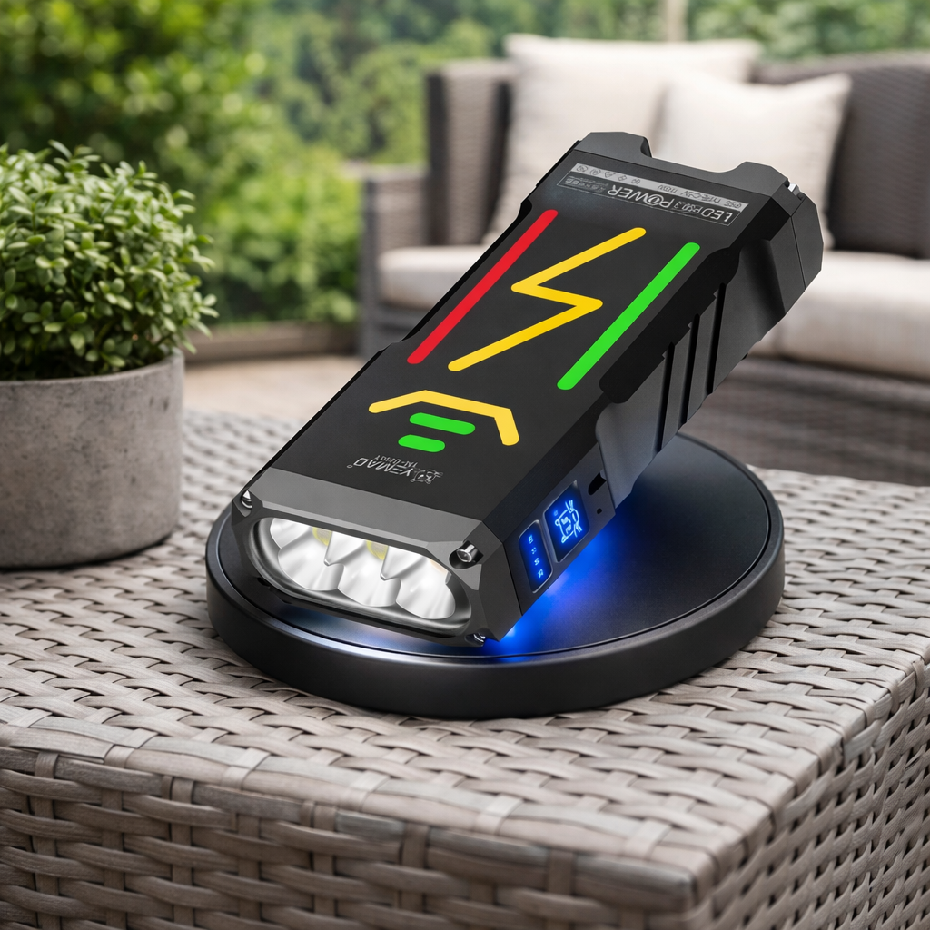 Lanterna Profesionala YM-G666, 6 LED uri P90, reincarcabila USB, din Aluminiu, Multifunctionala, Neagra