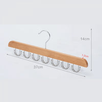 Umeras din lemn si otel cu 14 carlige rotative pentru curele, 37 cm x 14 cm - imagine 5
