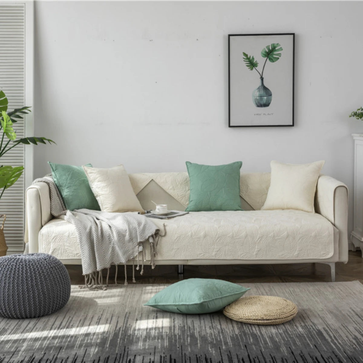 Perna decorativa din bumbac cu husa detasabila, 45 x 45 x 10 cm