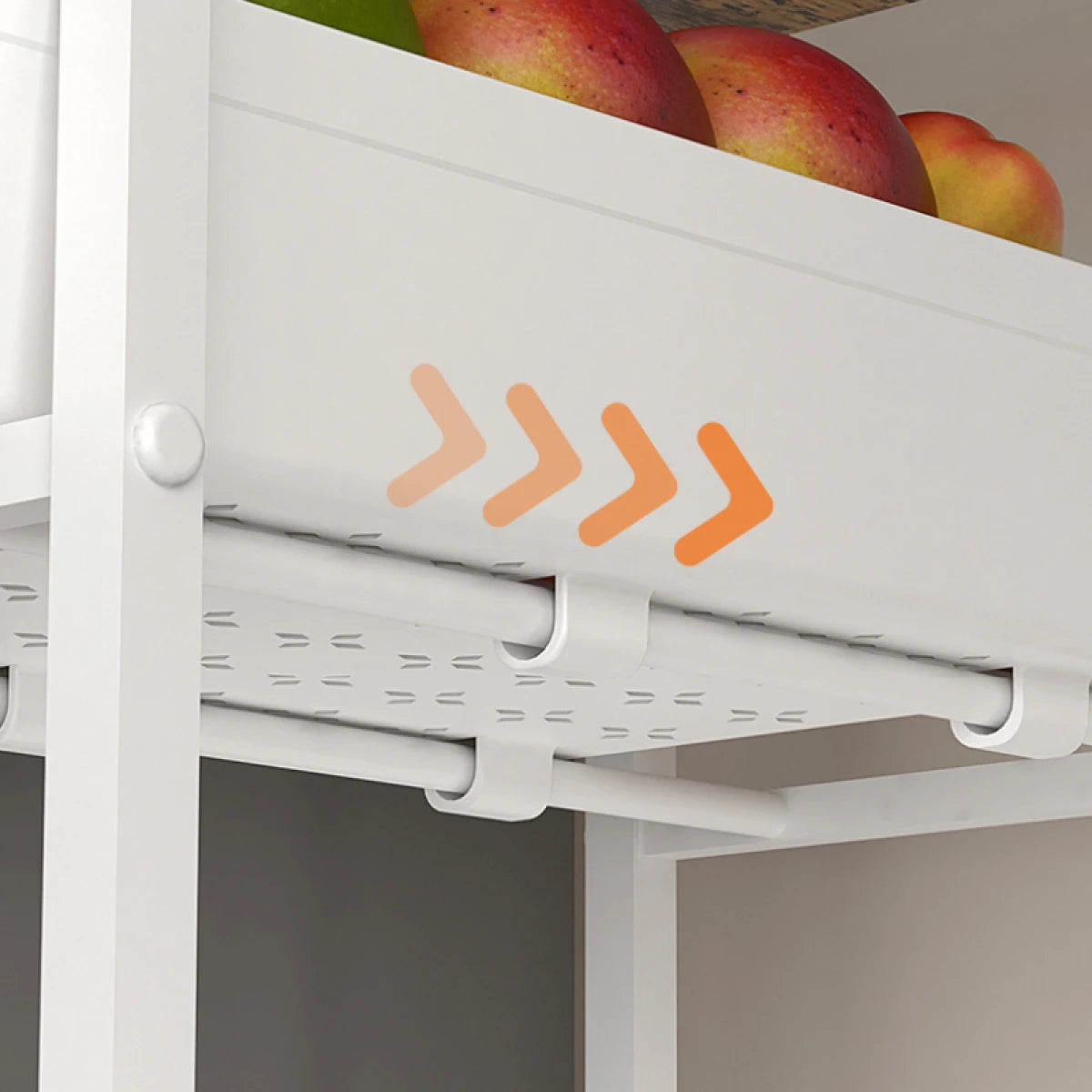 Suport slim portabil cu 5 nivele, 4 rafturi retractabile si 1 polita din MDF, rotativ 360°, 38x 23.5 x 81.5 cm