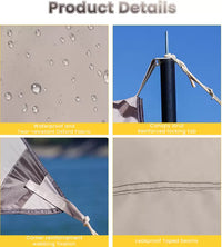 Baldachin tip cort umbrar impermeabil, protectie UV, 2 stalpi metalici, gri - imagine 12
