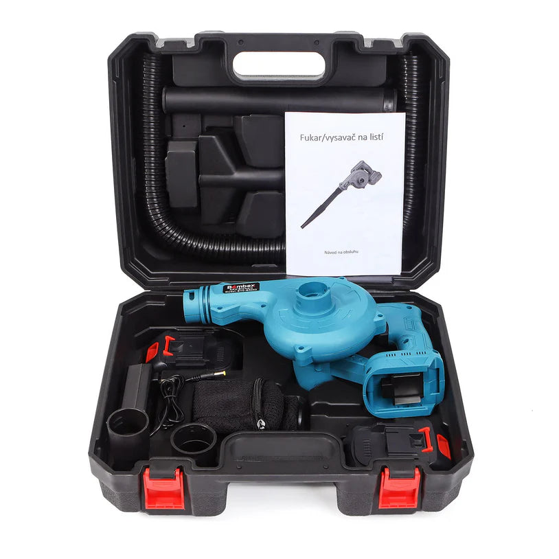 Suflantă Frunze fără Fir 880W, 2 Acumulatori 48V, 2 în 1 Suflare și Aspirare Frunze, Praf, Zăpadă, 18000 RPM