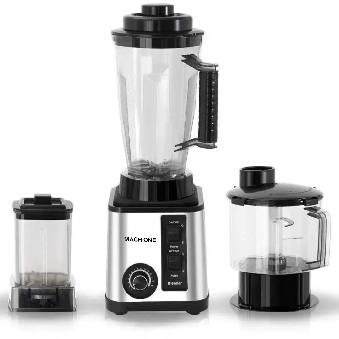 Robot de Bucatarie Multifunctional 6-în-1 Mach One BF-5052 – 3 Recipiente, Motor 9500W, 15 Trepte de Viteză, Blender + Tocator + Razatoare