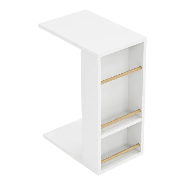 Masuta laterala cu 2 rafturi, 44 x 30 x 57 cm, design compact, stil modern scandinav