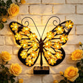 Set 2  Fluturi Solari Decorativi de Pus pe Perete sau Gard, cu Lumini LED