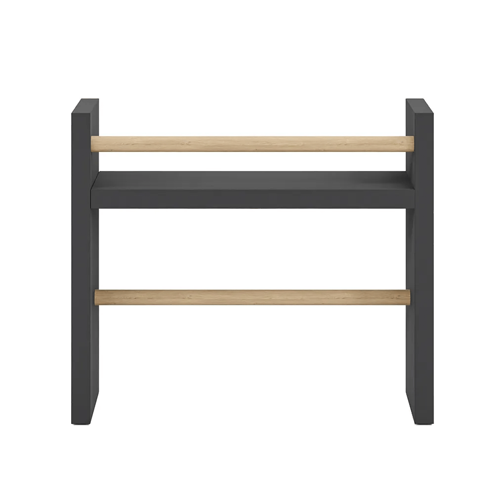 Raft lemn bucatarie 2 in 1 cu suport prosop hartie, organizator condimente, 30x13.5x29 cm