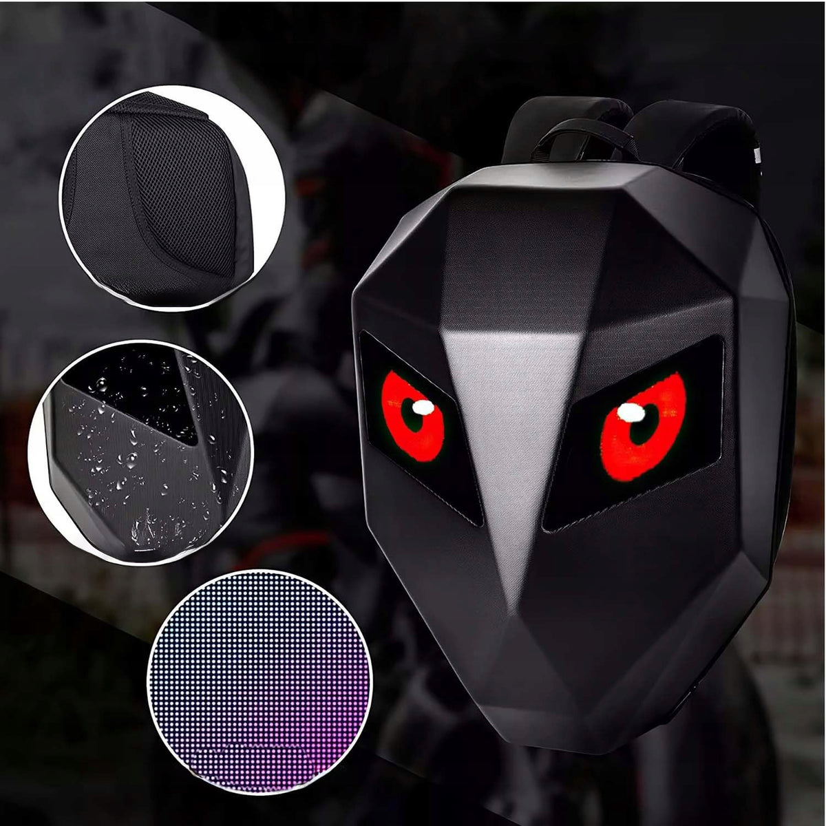 Rucsac moto Led, impermeabil, compartiment laptop 15.6, extensie pentru casca