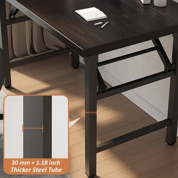 RESIGILAT - Birou pliabil, cadru metalic, blat MDF 16mm, 120x60cm
