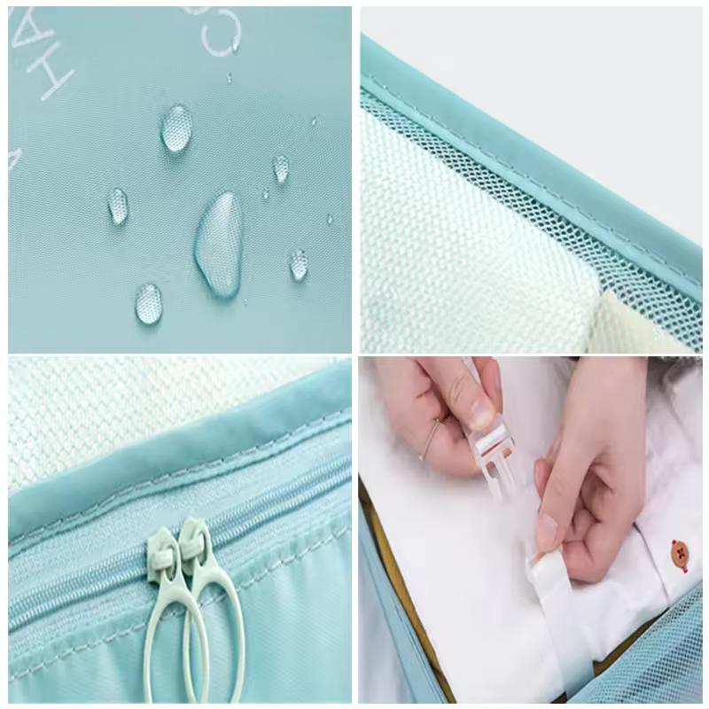 Set 10 organizatoare de bagaje – impermeabile, ușoare, pliante, cu mânere și fermoar dublu