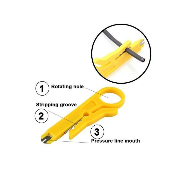 Cleste profesional pentru sertizat mufe RJ45, RJ12, RJ11 – 195 mm