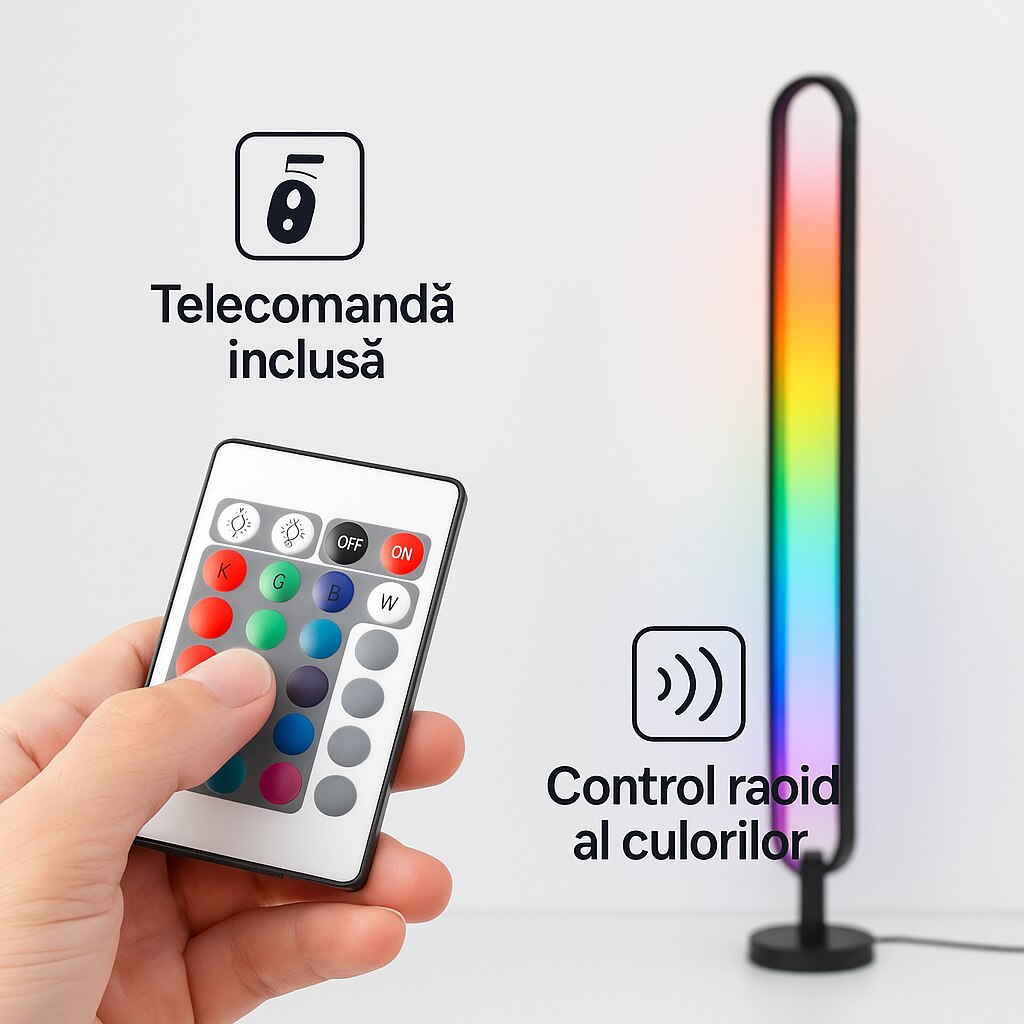 Lampa LED de Podea S-Eye 105cm Control Telecomanda Efecte RGB Dinamice - detaliu produs