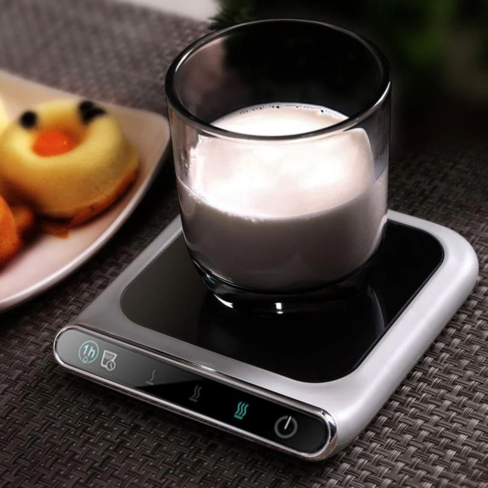 Incalzitor electric smart pentru cana cafea, ceai si alte bauturi, incarcare USB, reglare temperatura, alimentare 5V, putere 10W, alb