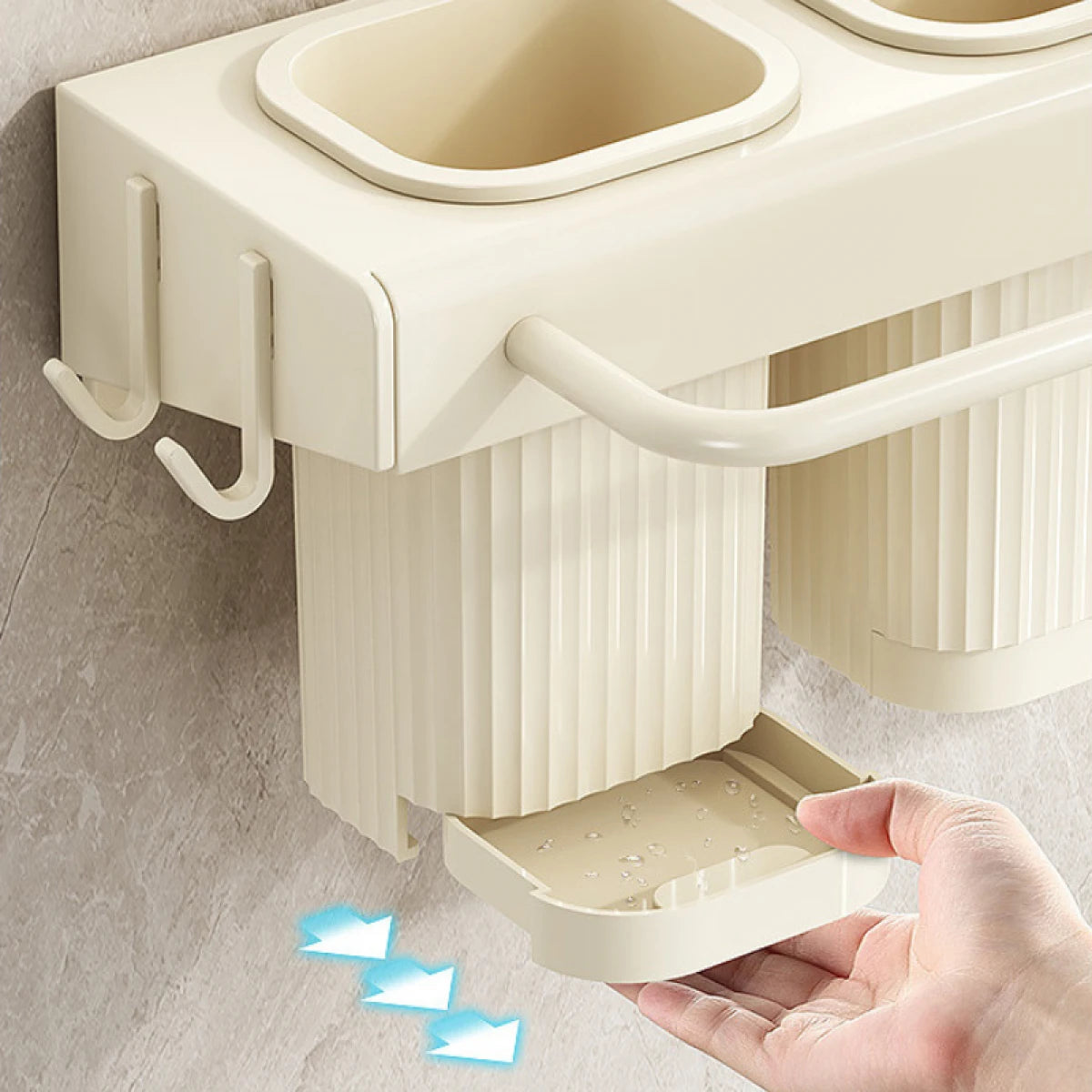 Suport dublu pentru bucatarie din metal, pliabil, 2 moduri de montare, multifunctional, 67 x 9 x 12 cm