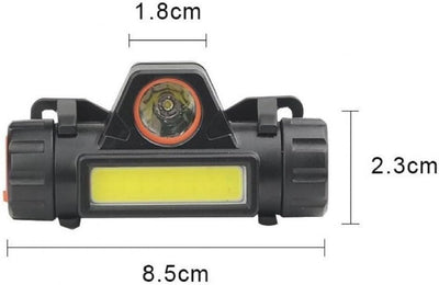 Lanterna frontală cu doua moduri de luminare, reincarcare USB, pentru camping, vânătoare, pescuit