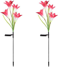 Set 2  lampi solare tip crin 75 cm pentru gradina iluminare decorativa exterior - imagine 3