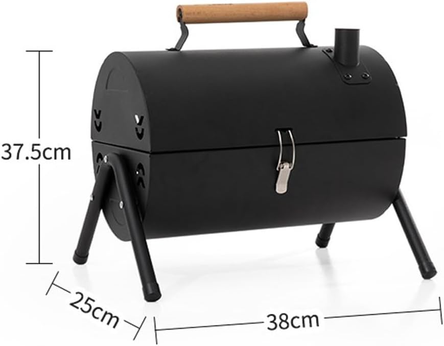 Gratar Portabil, Circular, Metal 38x25x38cm, Negru