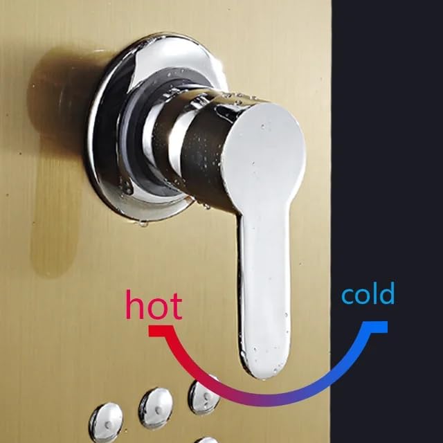 Panou dus hidromasaj inox auriu/argintiu 5 functii