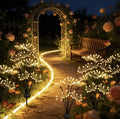 Set 2 Lampi Solare Decorative de Gradina Tip Papadie 72 cm 6 Ramuri Flexibile 60 LED Alb Cald