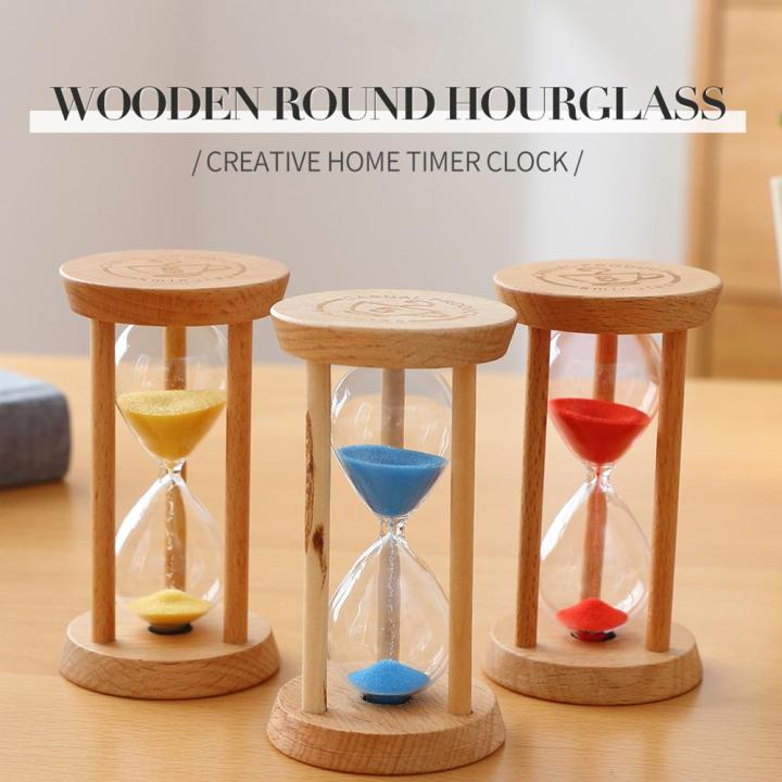 Clepsida din Lemn 5 Minute Sticla Cristalina Colorata Productivitate Meditatie Decor - detaliu produs