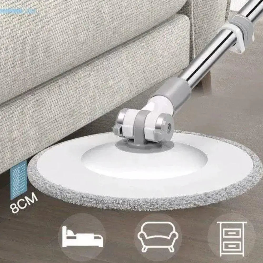 Set mop rotativ cu doua rezerve si auto spalare, compartimente pentru apa curata si murdara, robinet de scurgere a apei