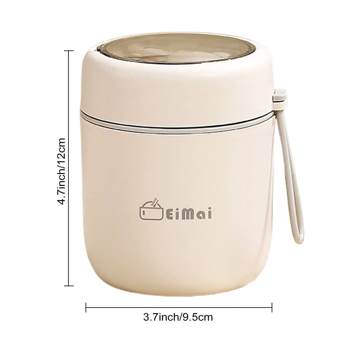 Cana Supa Termica Otel Inoxidabil 500ml Izolata Dublu Perete cu Capac si Lingura - detaliu produs