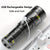 Lanterna profesionala cu led laser, 5km raza actiune, 30000 lumeni, 6 moduri luminare, 90W, incarcare USB-C, baterii incluse