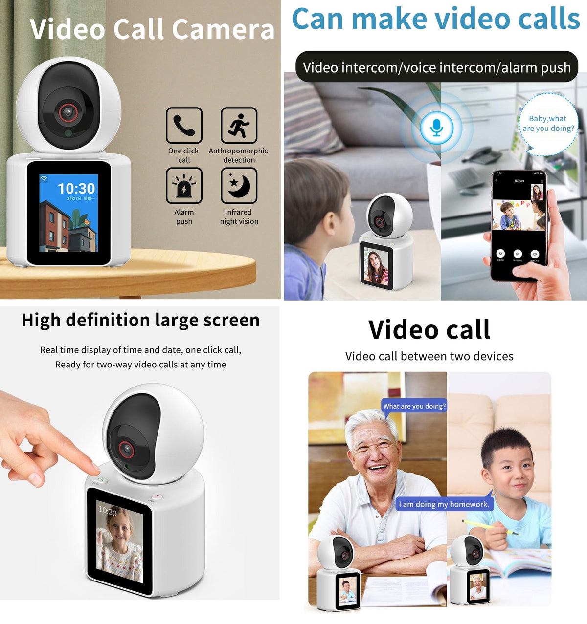 Camera Video WiFi 360° HD 1080p cu Comunicare Bidirectionala, Baby Monitor, Infrarosu, Detectare Miscarare, Stocare Cloud/SD
