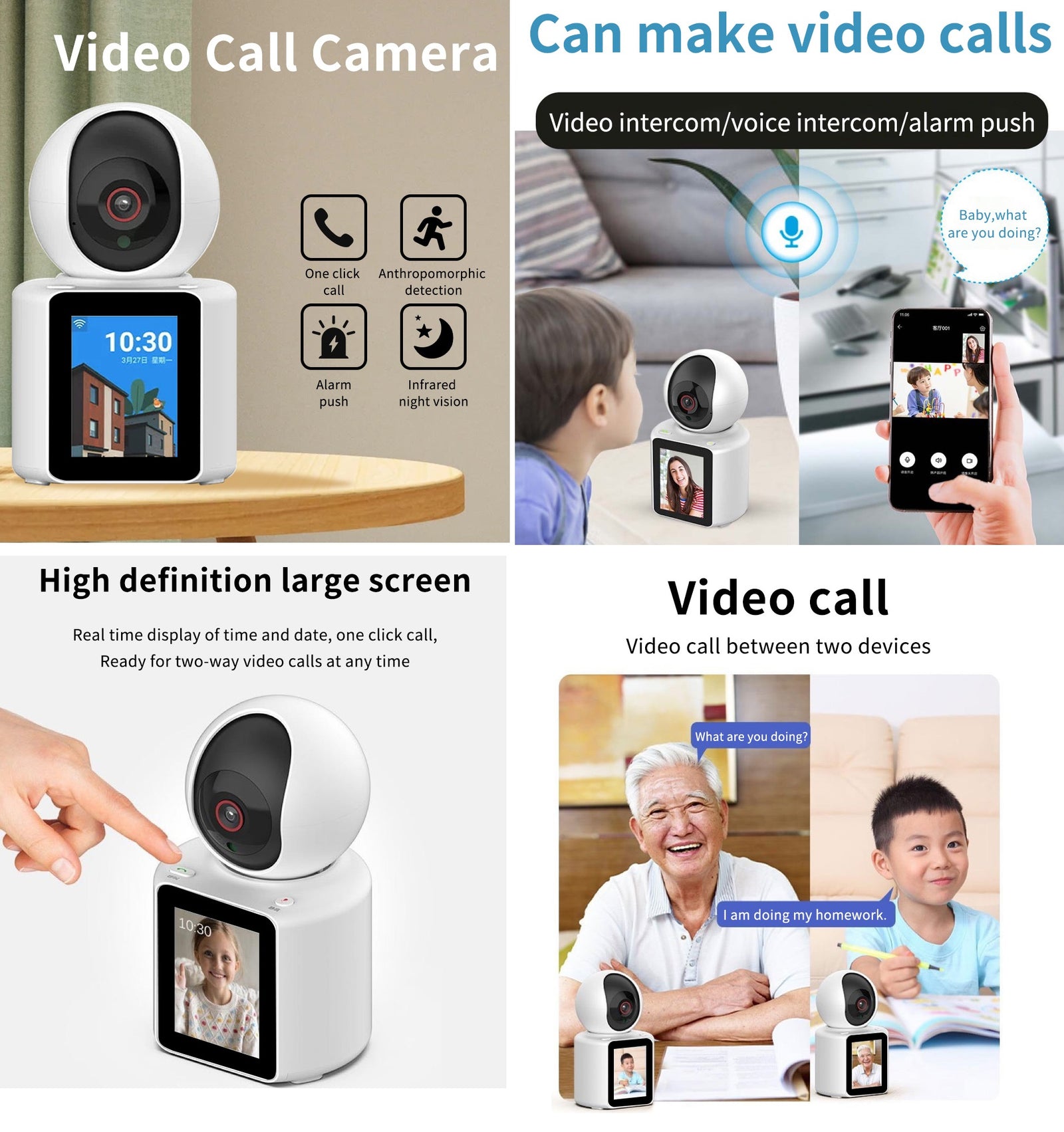 Camera Video WiFi 360° HD 1080p cu Comunicare Bidirectionala, Baby Monitor, Infrarosu, Detectare Miscarare, Stocare Cloud/SD