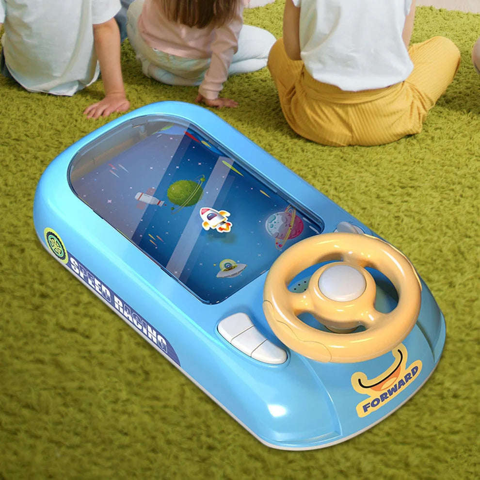 Jucarie Interactiva volan de condus cu circuit curse, sunete si functii, alimentare USB, pentru Copii 3-6 Ani