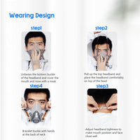 Masca de protectie cu ochelari pentru vopsit, gaze si praf, cu 2 filtre interschimbabile din bumbac KN95 - imagine 11