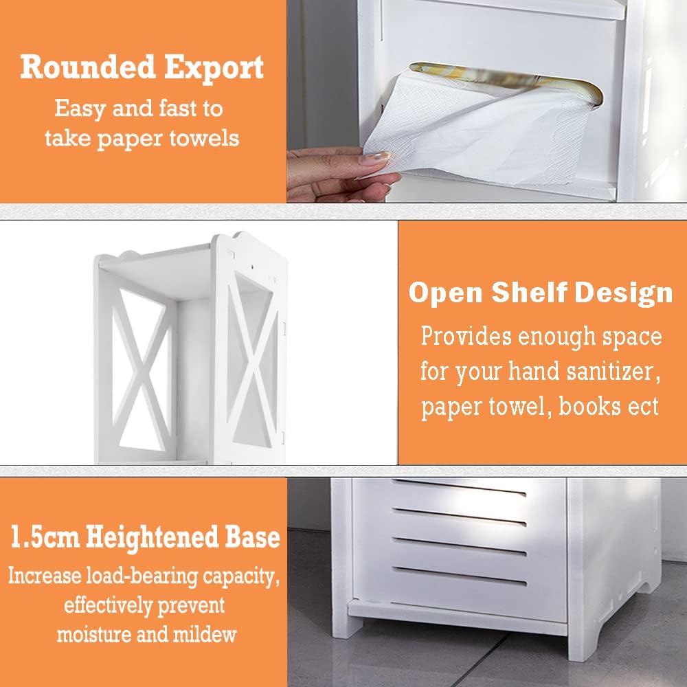 Dulap vertical pentru baie, 80 x 20 x 18 cm, Alb