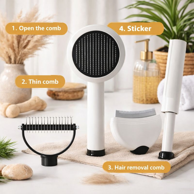 Pieptene profesional 4-in-1 pentru ingrijirea animalelor de companie