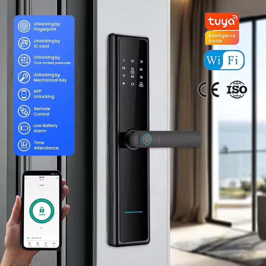 Incuietoare Inteligenta Cerradura Security cu Amprenta Digitala Biometrica Parola 5 in 1 - detaliu produs