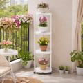 Suport multifunctional pentru flori si plante cu 4 niveluri pe roti 132 cm