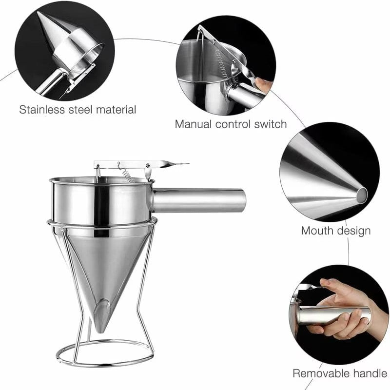 Dispenser Aluat Otel Inoxidabil 500ml cu Suport Argintiu 14.5x11.5x16cm - detaliu produs