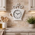 Ceas de perete model ceasca cafea 29x27 cm – design decorativ pentru bucatarie sau cafenea