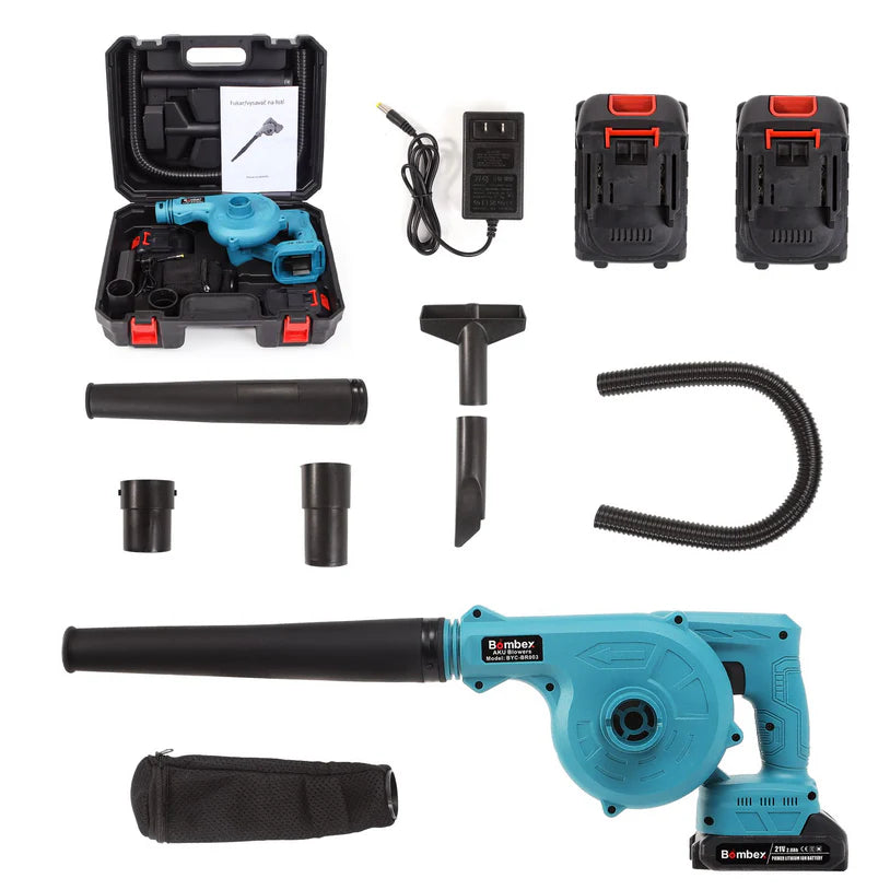 Suflantă Frunze fără Fir 880W, 2 Acumulatori 48V, 2 în 1 Suflare și Aspirare Frunze, Praf, Zăpadă, 18000 RPM