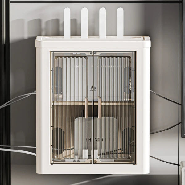 Cutie Depozitare Router WiFi cu Montare pe Perete sau Mobilier, 33 cm x 28 cm x 14.3 cm